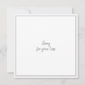 Elegant Light Grey White Lily Sympathcard (Achterkant)
