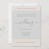 Elegant Light Grey Wood Grain Stripes Chic Wedding Kaart (Voorkant)