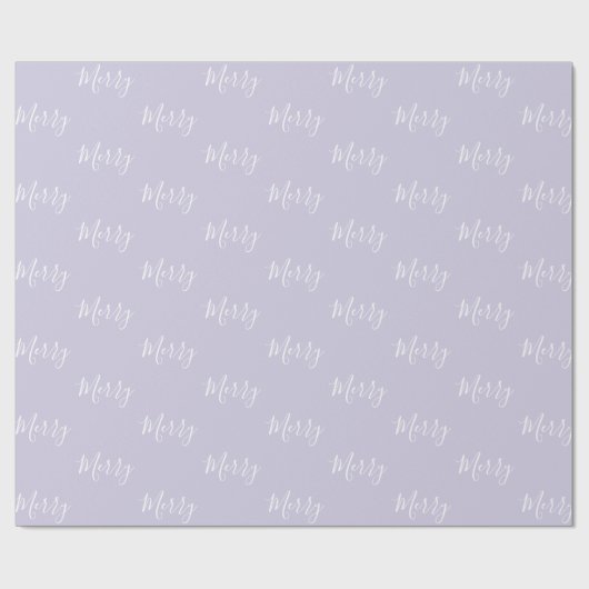 Elegant Light Lavender Merry Holiday Kerstmis Cadeaupapier (Vlak)