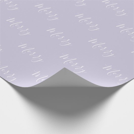 Elegant Light Lavender Merry Holiday Kerstmis Cadeaupapier (Hoek)