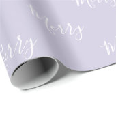 Elegant Light Lavender Merry Holiday Kerstmis Cadeaupapier (Rol Hoek)