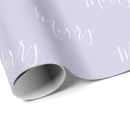 Elegant Light Lavender Merry Holiday Kerstmis Cadeaupapier (Rol Hoek)