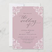 Elegant  Light Mauve Dusty Roos Wedding Kaart (Voorkant)