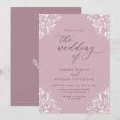 Elegant  Light Mauve Dusty Roos Wedding Kaart (Voorkant / Achterkant)
