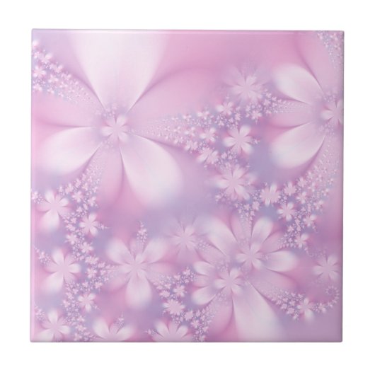 Elegant Light Paars Floral Lavender Flowers Tegeltje (Voorkant)