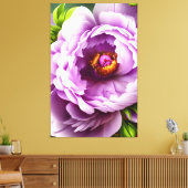 Elegant Light Paars Peony Floral Digital Canvas Afdruk (Insitu (Woonkamer))