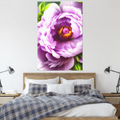 Elegant Light Paars Peony Floral Digital Canvas Afdruk (Insitu (Slaapkamer))