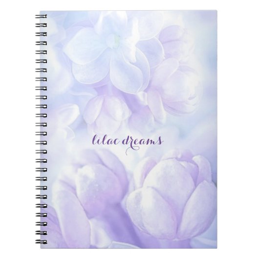 Elegant Light Paarse Lila Flowers Design Notitieboek (Voorkant)
