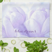 Elegant Light Paarse Lila Flowers Design Theedoek (Gevouwen)