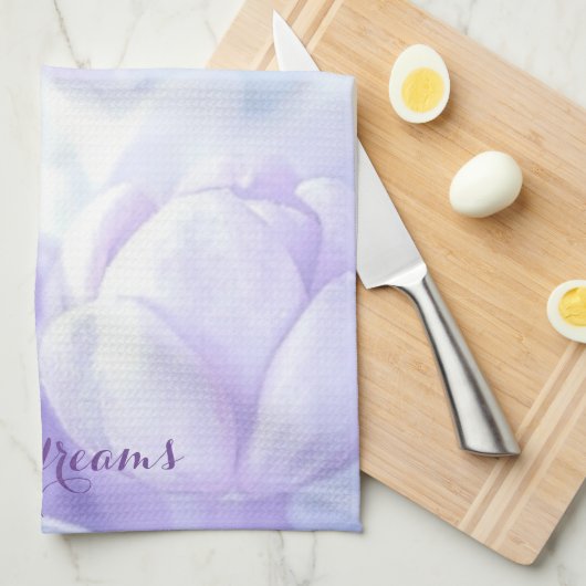 Elegant Light Paarse Lila Flowers Design Theedoek (Quarter Fold)