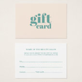 Elegant Light Pastel Beauty Gift-Kaart Visitekaartje (Voorkant /achterkant)