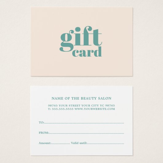 Elegant Light Pastel Beauty Gift-Kaart Visitekaartje (Voorkant /achterkant)