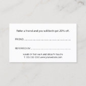 Elegant Light Pastel Heart Beauty Salon Aanbevelingskaartje (Achterkant)