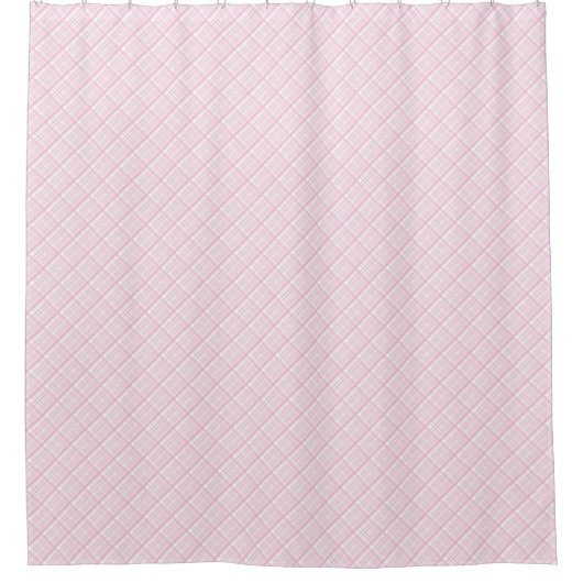 Elegant Light Pink Check Curtain Trendy Minimal Douchegordijn (Voorkant)