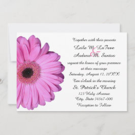 Elegant Light Pink Gerbera Daisy Wedding Kaart