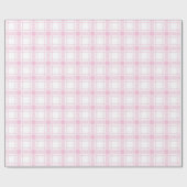 Elegant Light Pink Gingham 50th Birthday Wrapping Cadeaupapier (Vlak)
