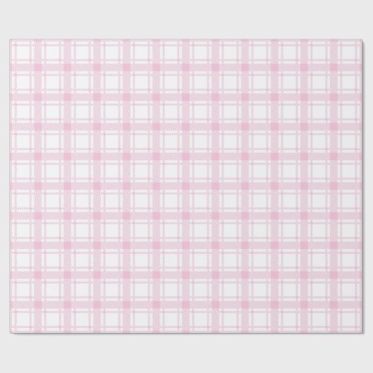 Elegant Light Pink Gingham 50th Birthday Wrapping Cadeaupapier (Vlak)