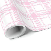 Elegant Light Pink Gingham 50th Birthday Wrapping Cadeaupapier (Rol Hoek)
