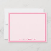 Elegant Light Pink Two Border Name Personalized Notitiekaartje (Voorkant)