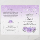 Elegant Light Purple Silver Quinceanera Program (Voorkant)