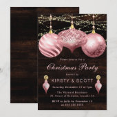 Elegant Light Roze kerstsieromwisseling Kaart (Voorkant / Achterkant)