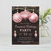 Elegant Light Roze kerstsieromwisseling Kaart (Staand voorkant)