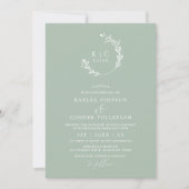 Elegant Light Sage Green Monochromatic Wedding Kaart (Voorkant)