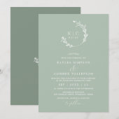 Elegant Light Sage Green Monochromatic Wedding Kaart (Voorkant / Achterkant)