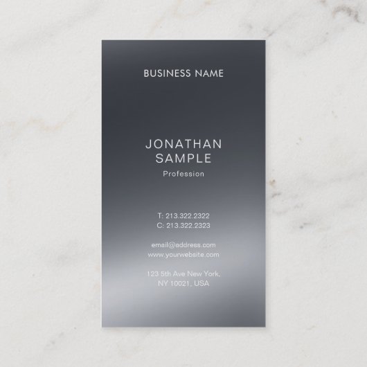 Elegant Light Shadow Artistic Plain Professional Visitekaartje (Achterkant)