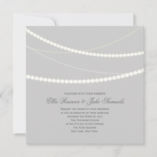  Elegant Light Strings Wedding Invite Kaart (Voorkant)