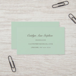 Elegant Light Teal Business Card Visitekaartje