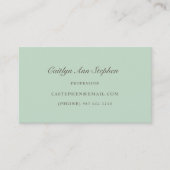 Elegant Light Teal Business Card Visitekaartje (Voorkant)