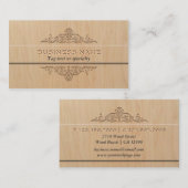 Elegant Light Wood Business Card-model Visitekaartje (Voorkant / Achterkant)