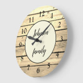 Elegant Light Wood Family Name (Aangepaste bijtend Grote Klok (Hoek)