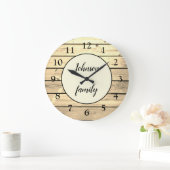 Elegant Light Wood Family Name (Aangepaste bijtend Grote Klok (Huis)