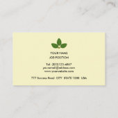 Elegant Light Yellow Green & Sky Blue Visitekaartje (Achterkant)