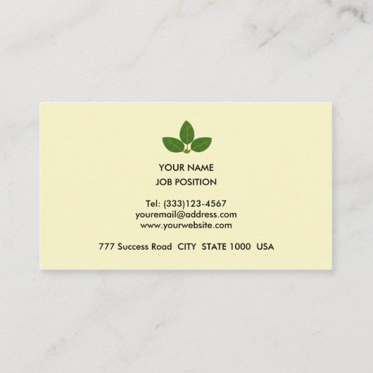 Elegant Light Yellow Green & Sky Blue Visitekaartje (Achterkant)