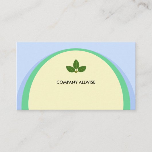 Elegant Light Yellow Green & Sky Blue Visitekaartje (Voorkant)