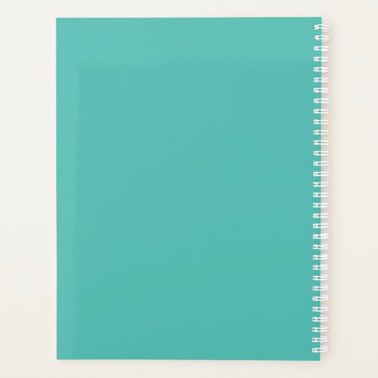 Elegant Light Zee Green Personalized Seashell Planner (Achterkant)