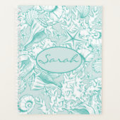 Elegant Light Zee Green Personalized Seashell Planner (Voorkant)