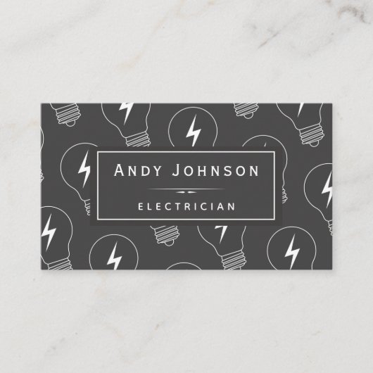 Elegant lightbulb Pattern Electricilicationonderho Visitekaartje (Voorkant)