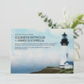 Elegant Lighthouse Wedding Invitations Kaart (Staand voorkant)