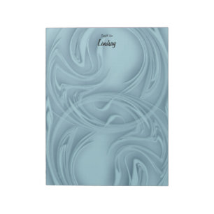 Elegant lijnen boven blauw Abstract Notitieblok