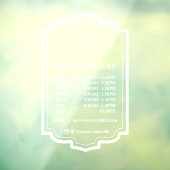 Elegant Lijst Aangepaste kantooruren voor Logo Raamsticker (Vel 3)