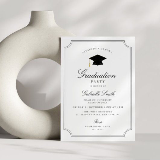 Elegant lijst afgestudeerde partij kaart