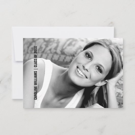 Elegant Lijst Afstuderen dank u fotokaart Aankondiging (Achterkant)