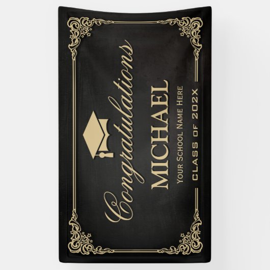 Elegant Lijst Afstuderen Spandoek (Verticaal)