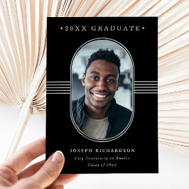 Elegant Lijst | Afstuderen voor foto's van zwart e Aankondiging