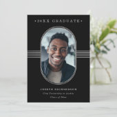 Elegant Lijst | Afstuderen voor foto's van zwart e Aankondiging (Staand voorkant)