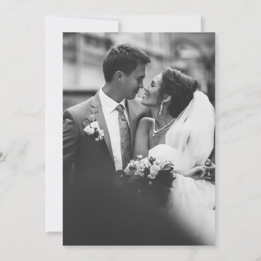  Elegant lijst Art bruiloft foto Kaart (Achterkant)